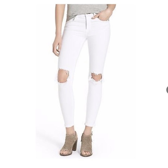 Rag & Bone Destroyed White Jeans - Picture 3 of 8